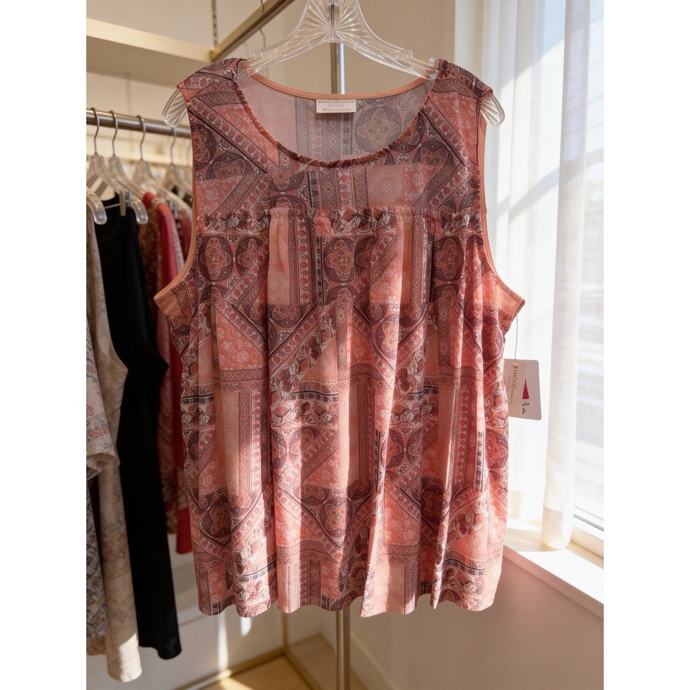 Bobbie Brooks Ladies Sleeveless Lightweight Layered Blouse Plus Size 2X NWT